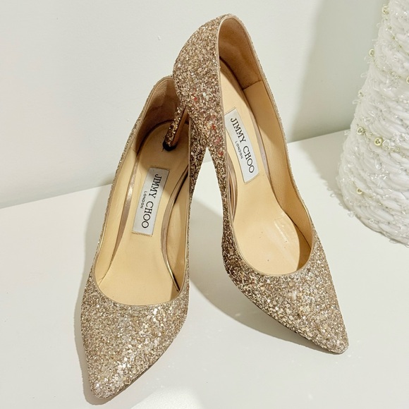 Jimmy Choo Shoes - Jimmy Choo Sparkling Gold Heels